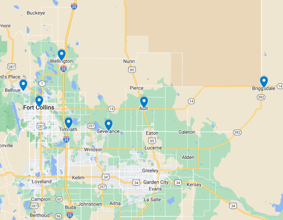 Map of Colorado service locations